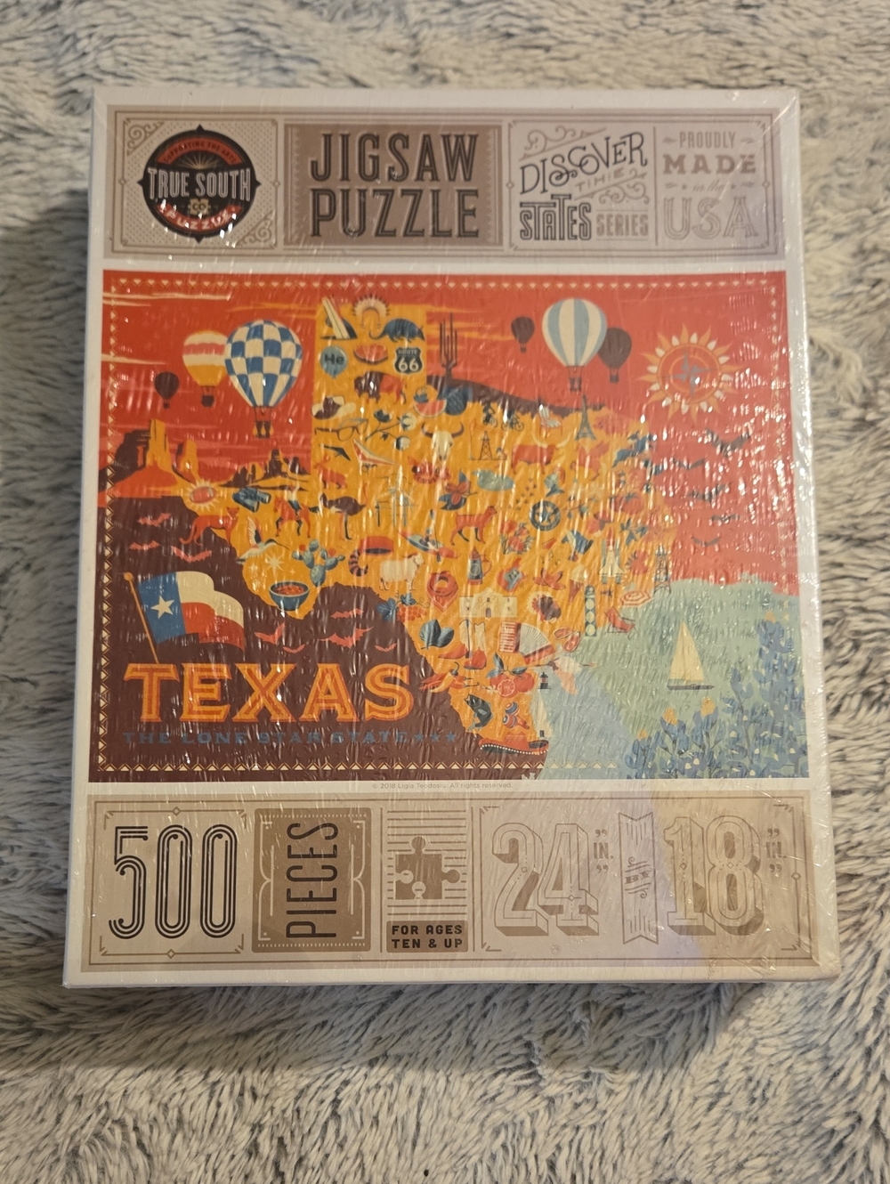 NEW True South Puzzle Co. Discover The States - Texas 500 Piece Puzzle